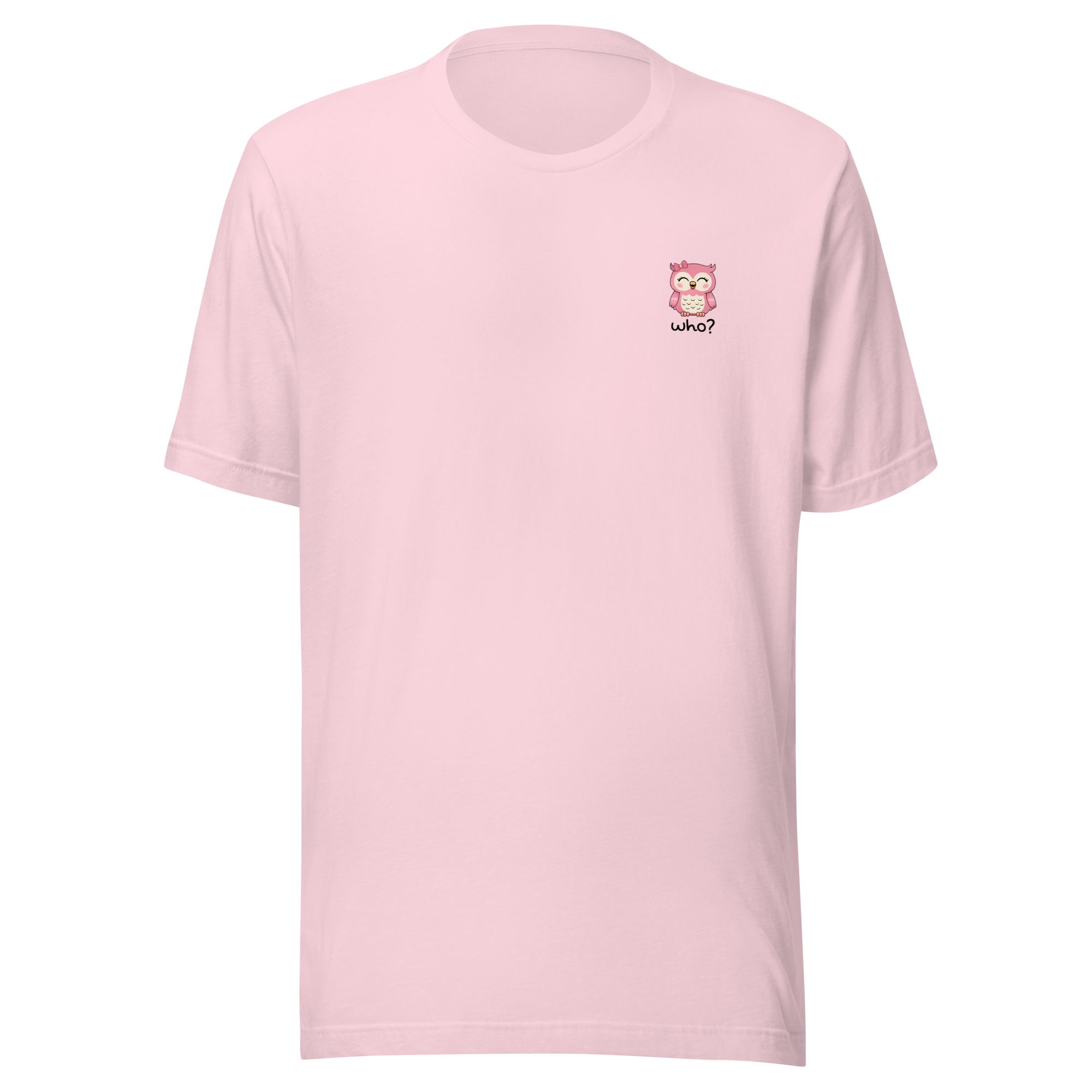 Girly Girl Who Nest Tee in Soft Pink, front view