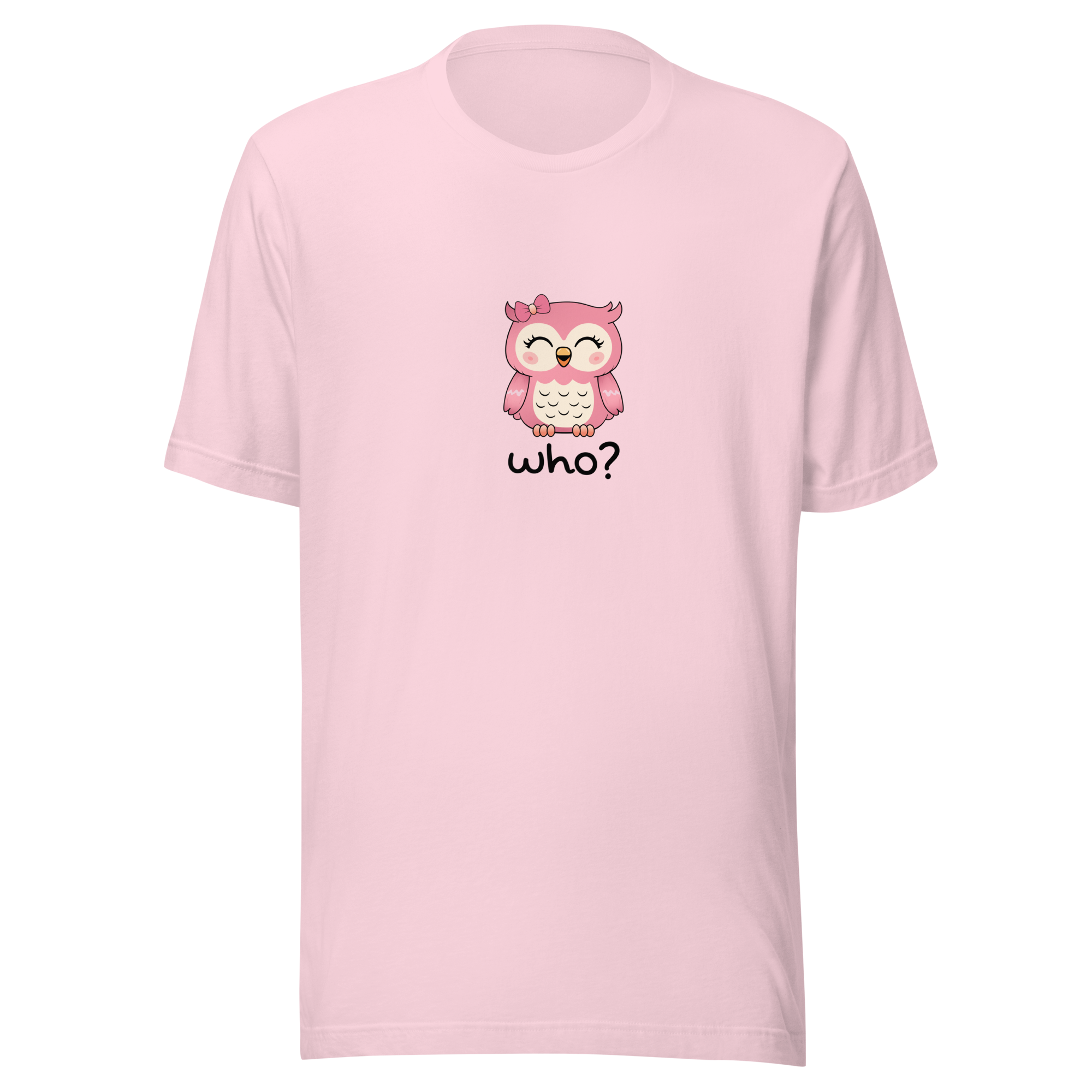 Girly Girl Who Nest Tee (Large Print) in Soft Pink, front view