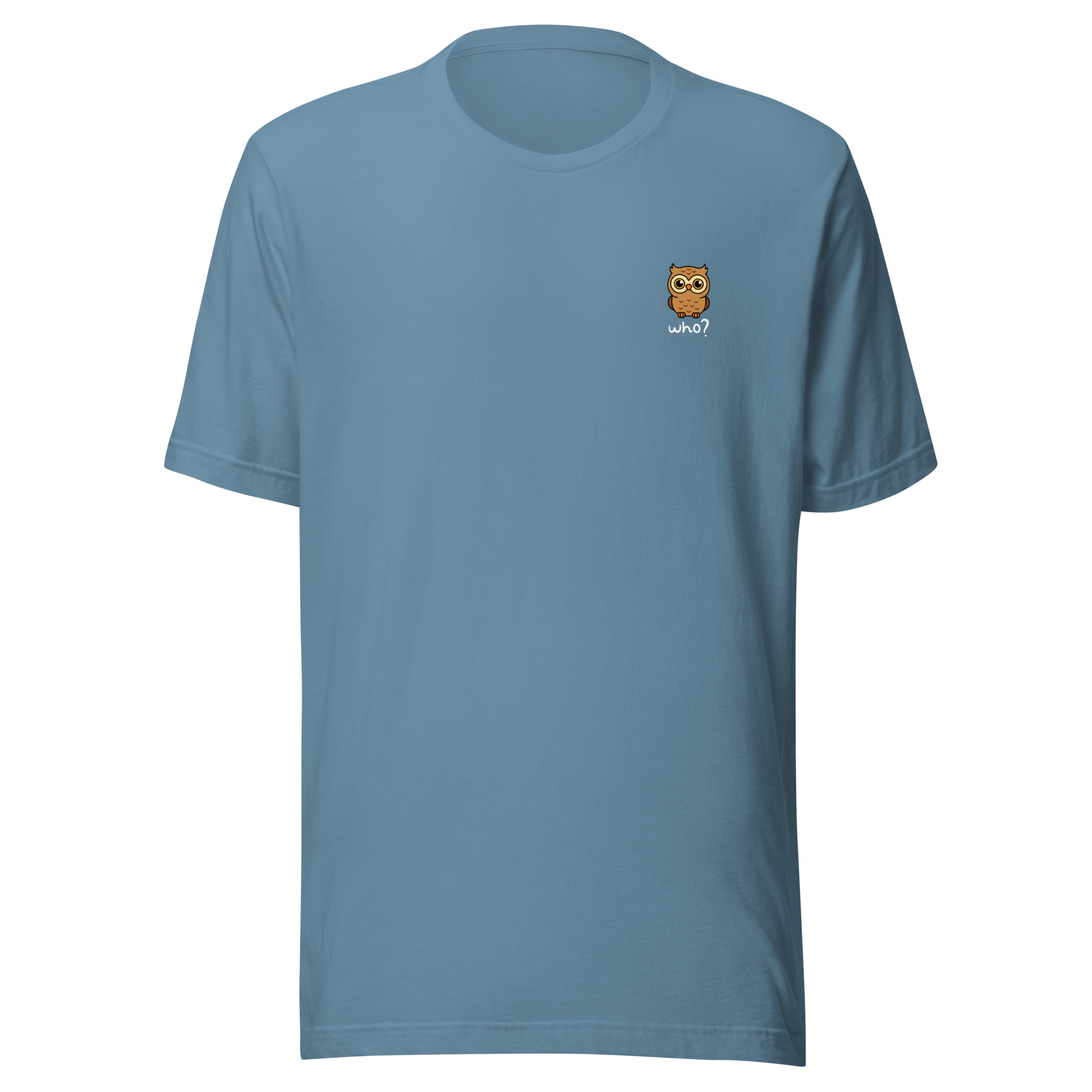 Wholesome Who Nest Tee in Steel Blue, front view