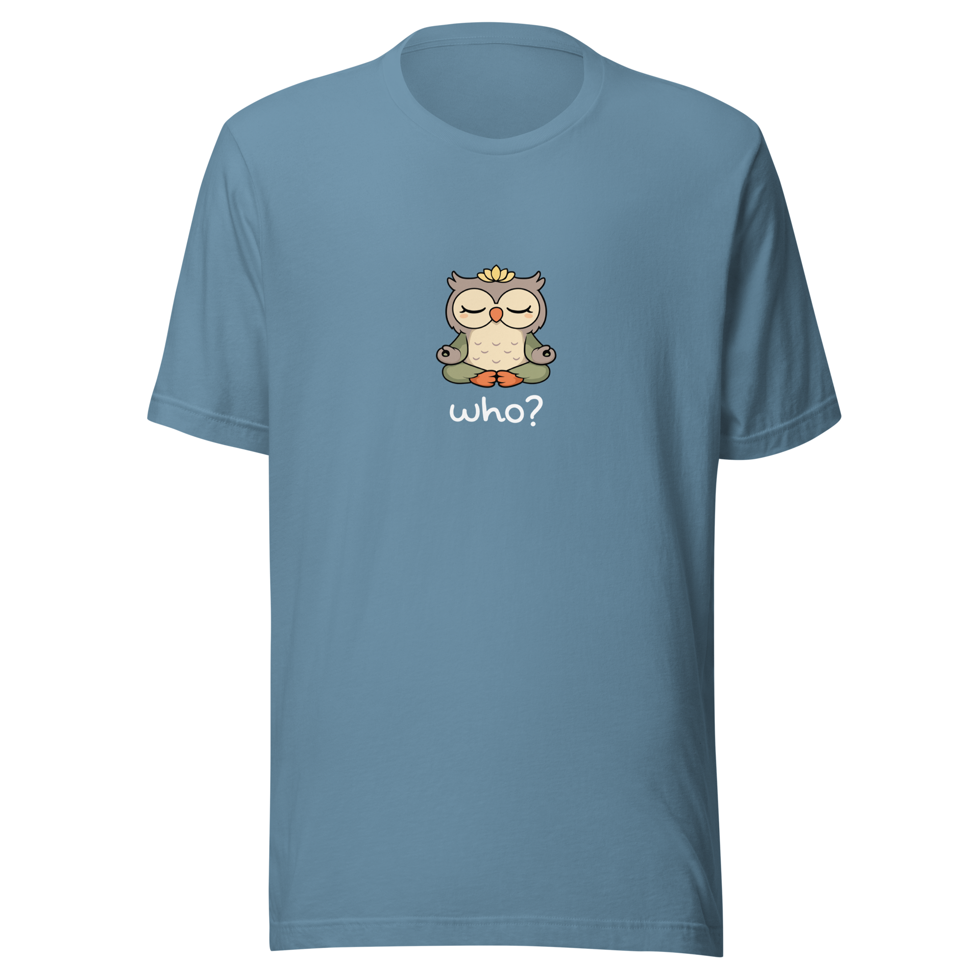 Zen Who Nest Tee (Large Print) in Steel Blue, front view