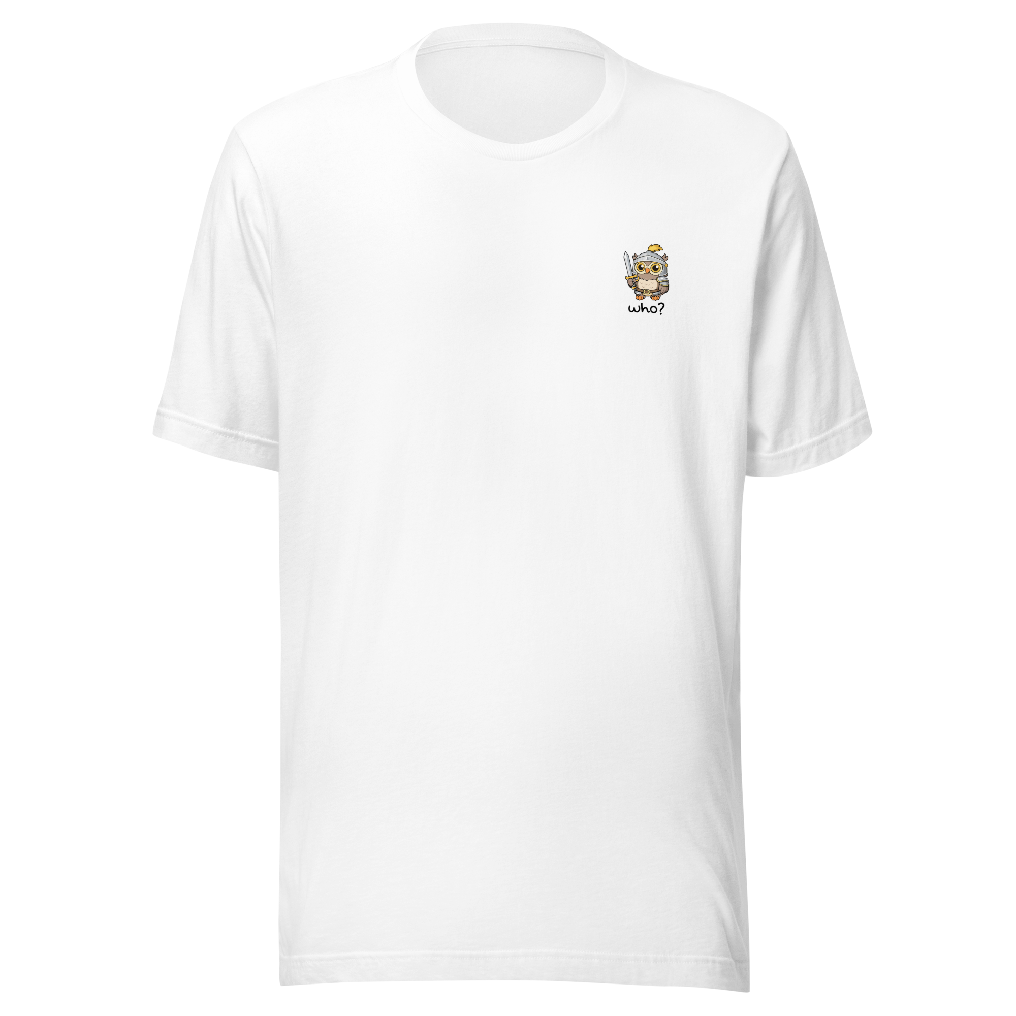Knight Who Nest Tee in White, front view