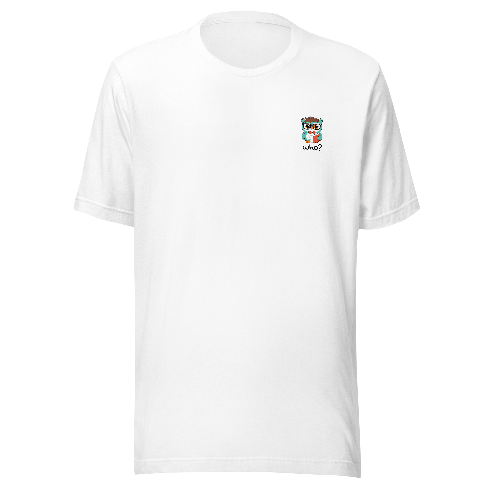 Nerdy Who Nest Tee in White, front view