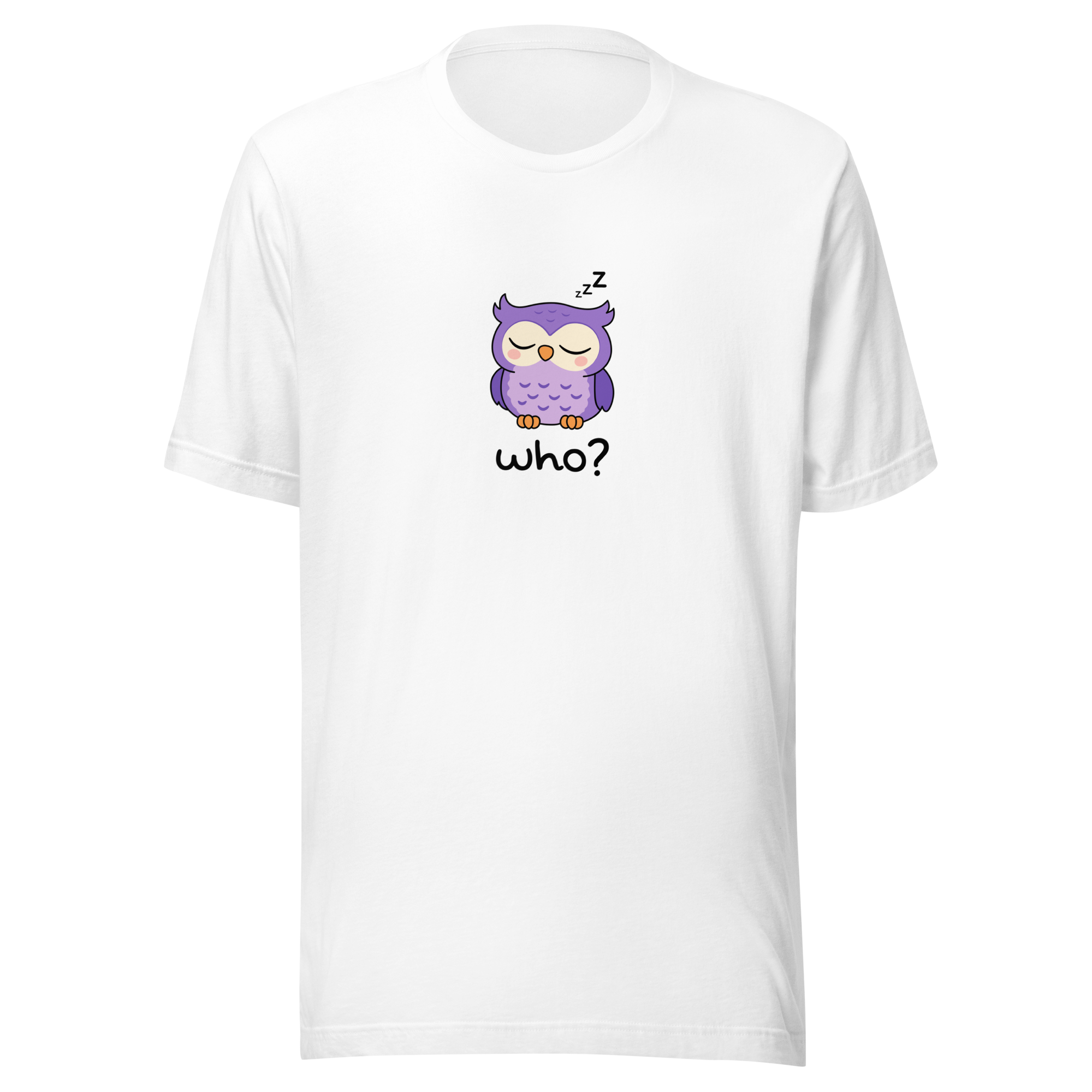 Sleepy Who Nest Tee (Large Print) in White, front view