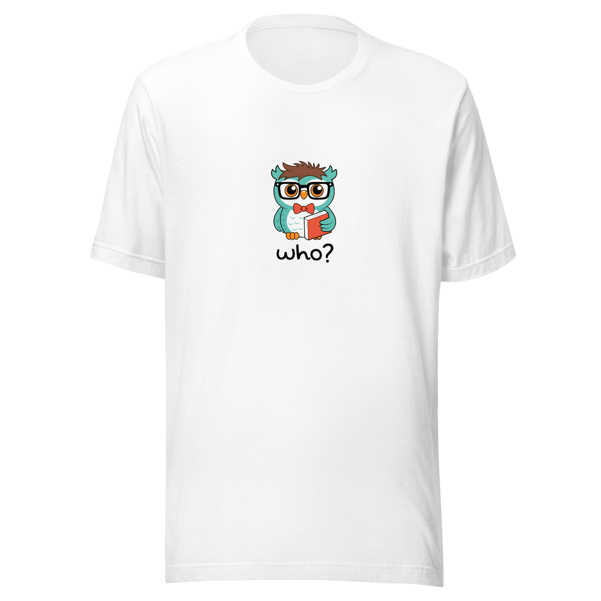 Nerdy Who Nest Tee (Large Print) in White, front view