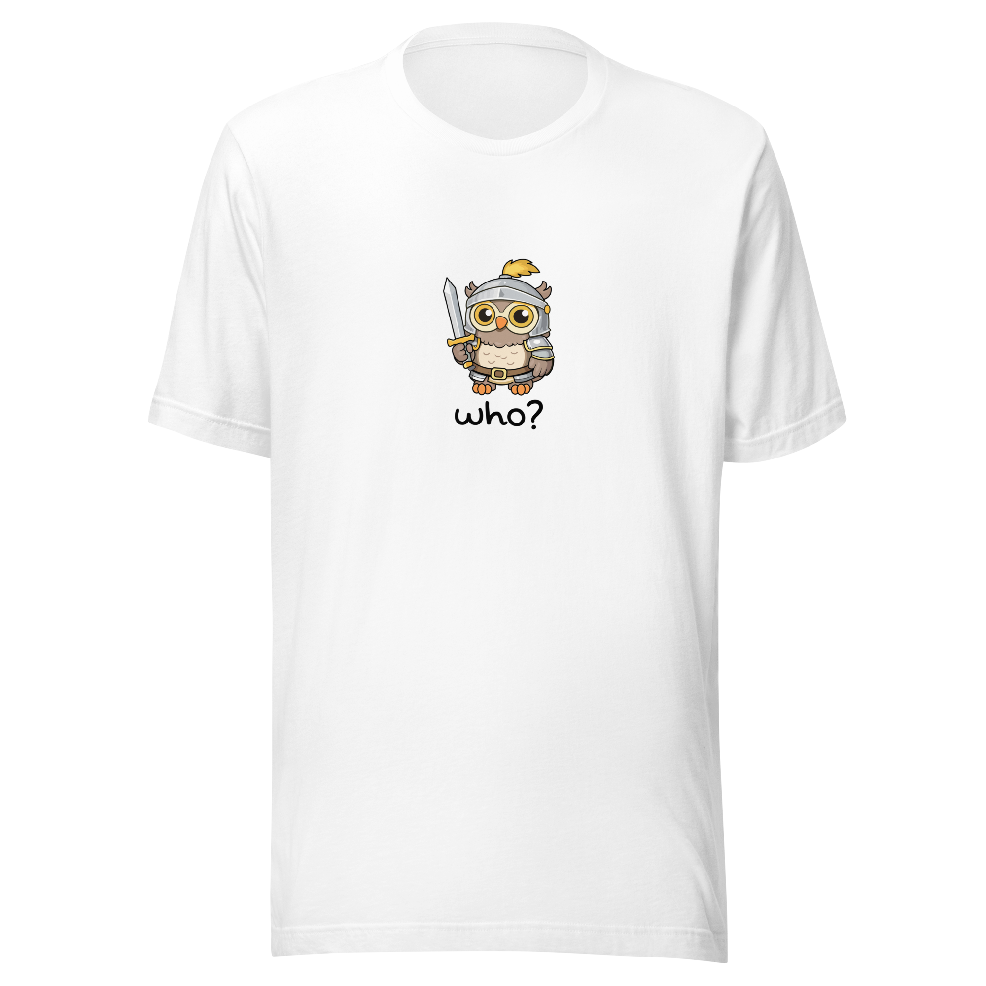 Knight Who Nest Tee (Large Print) in White, front view