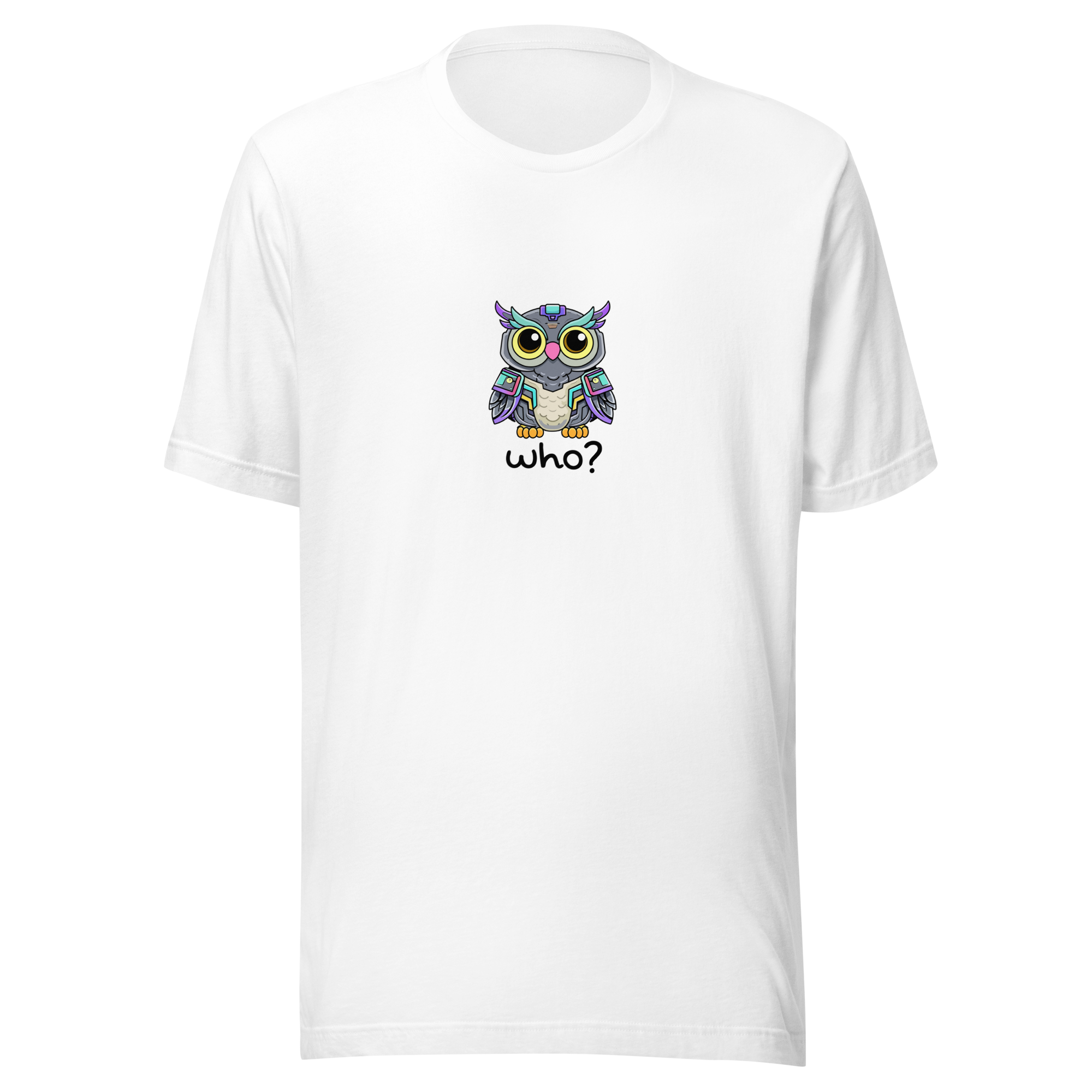 Cyberpunk Who Nest Tee (Large Print) in White, front view