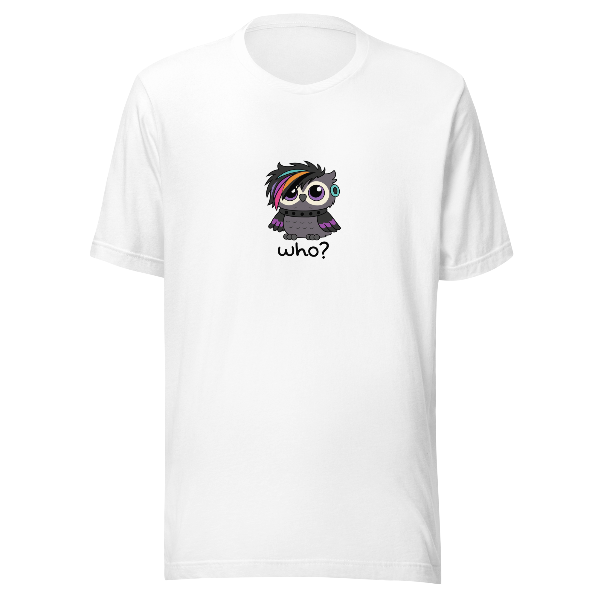 Emo Who Nest Tee (Large Print) in White, front view